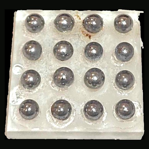 Photograph of the steel calibration ball array