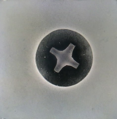 GlowTact tactile image of a Phillips screw head