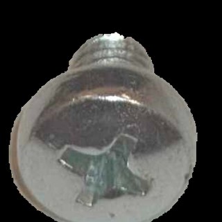 An M5 Phillips-head screw, head up
